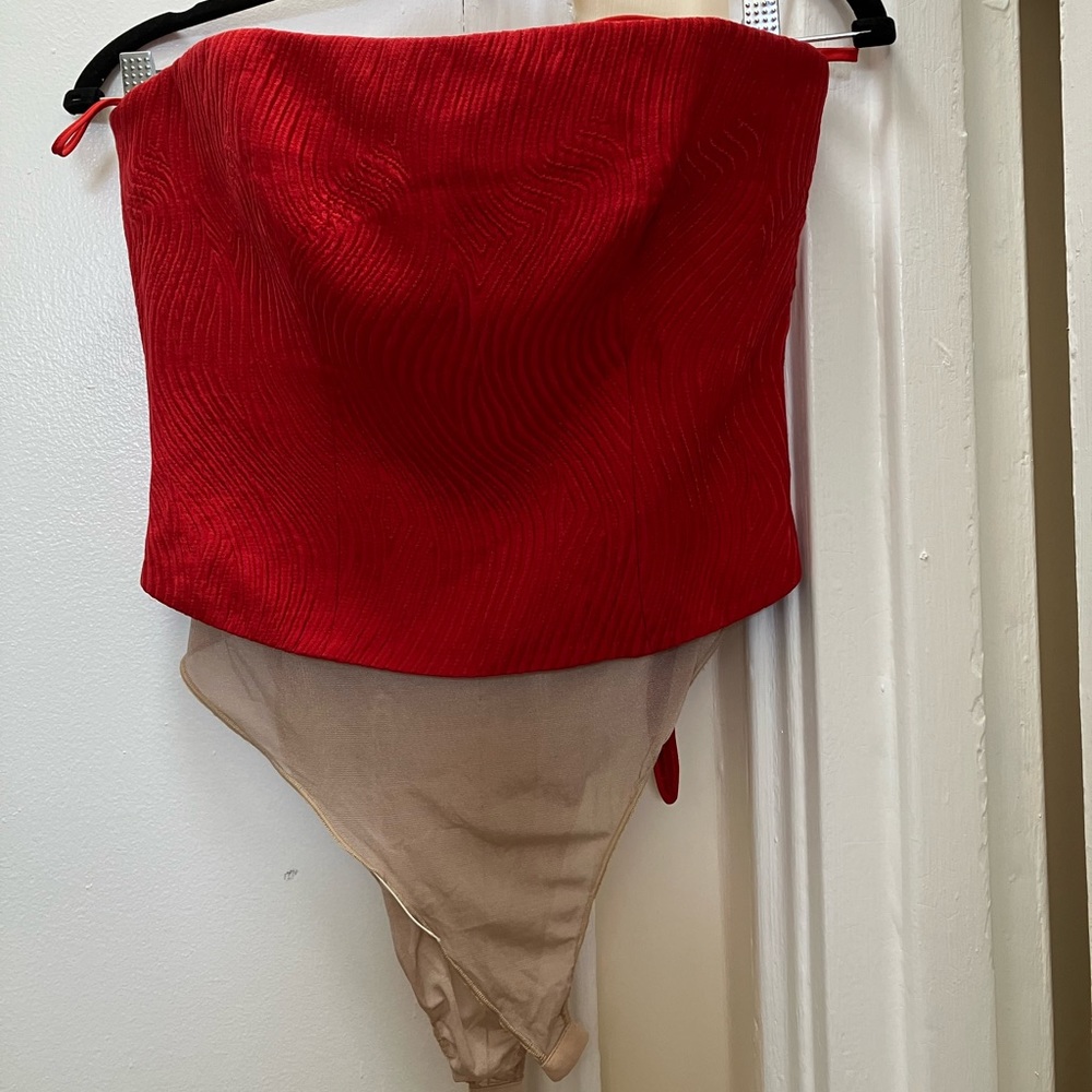 Giorgio Armani Vintage Red Silk Bustier